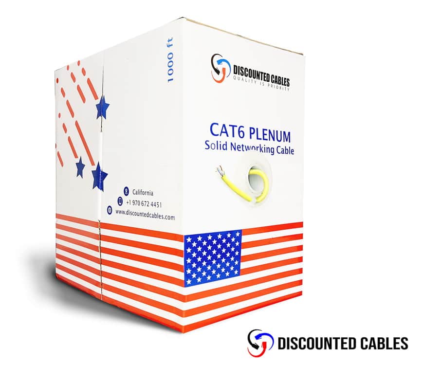 Solid Plenum Cat6 UL Listed Rated UTP Copper cable in Yellow