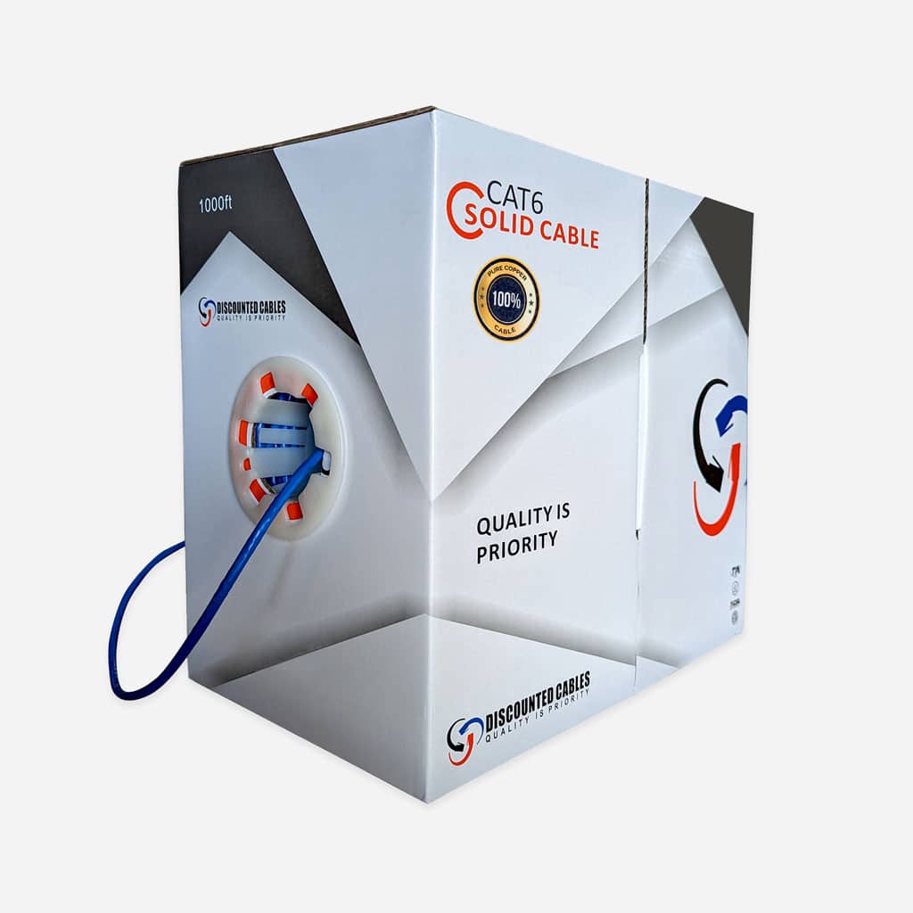 CAT6 Solid Copper plenum 1000ft Blue 550 MHz