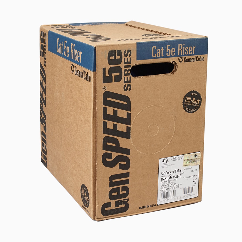 General 5350 Cat5e Riser White Ethernet Cable UL Listed 1000ft